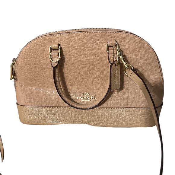 Coach Handbags - Coach Tan Dome Satchel with Gold Accents crossbody adj strap new nice 😊